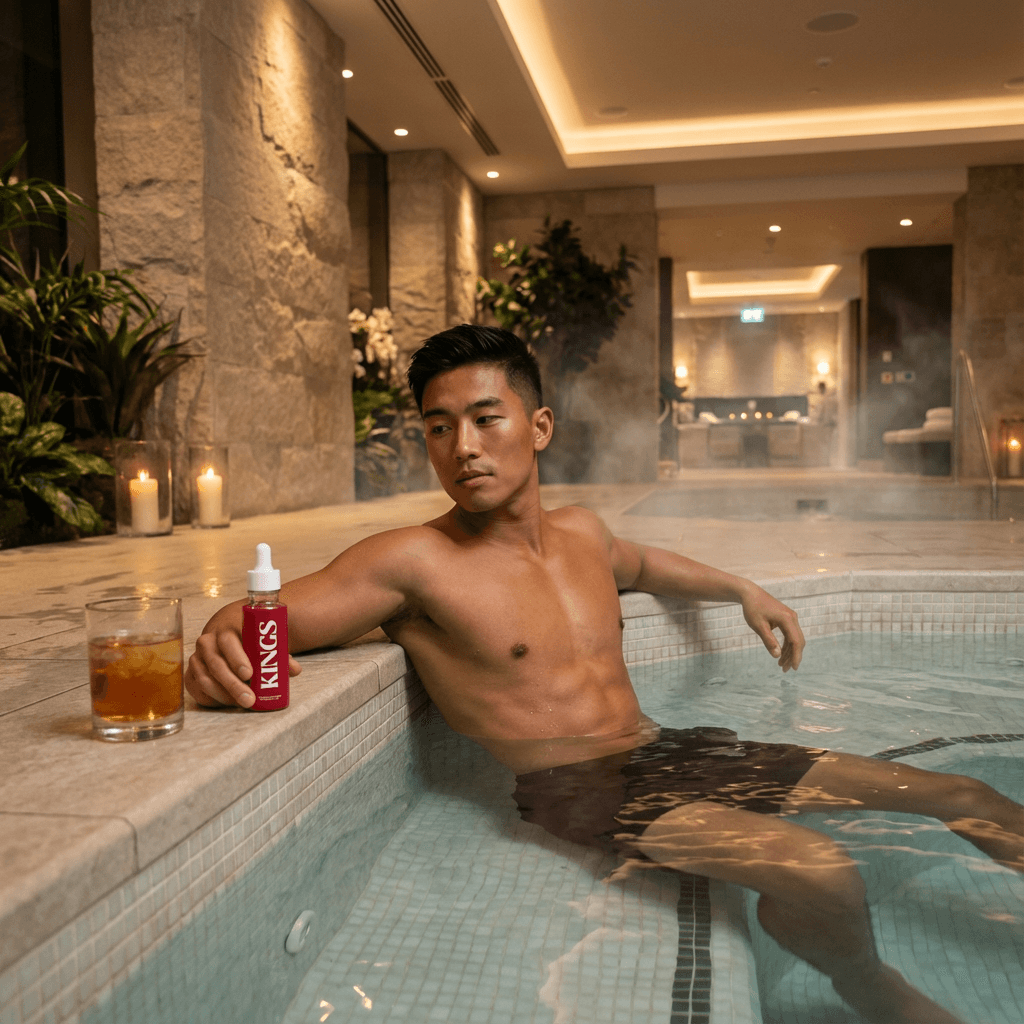 Healthy glowing skin after using Kings Tan Drops